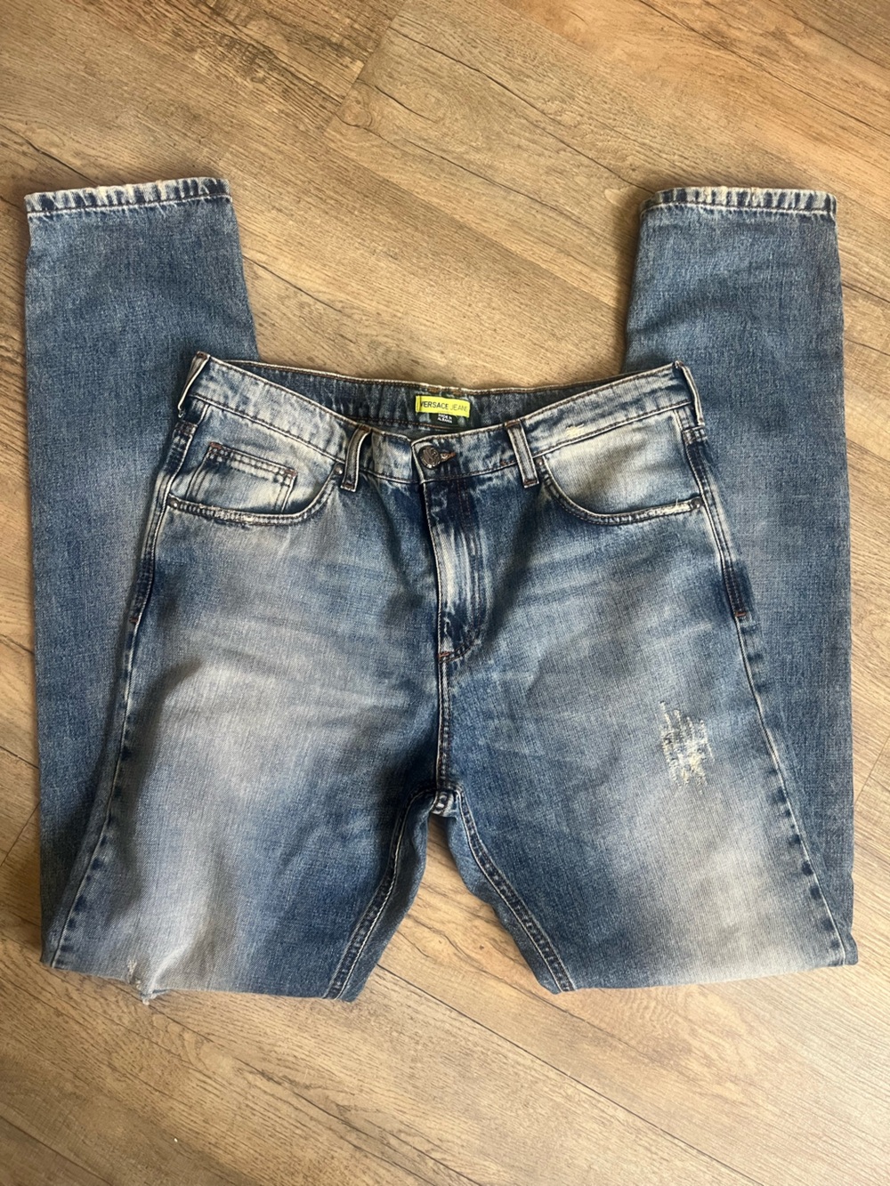 Versace Jeans Collection Light Blue Washed Slim Straight Jeans